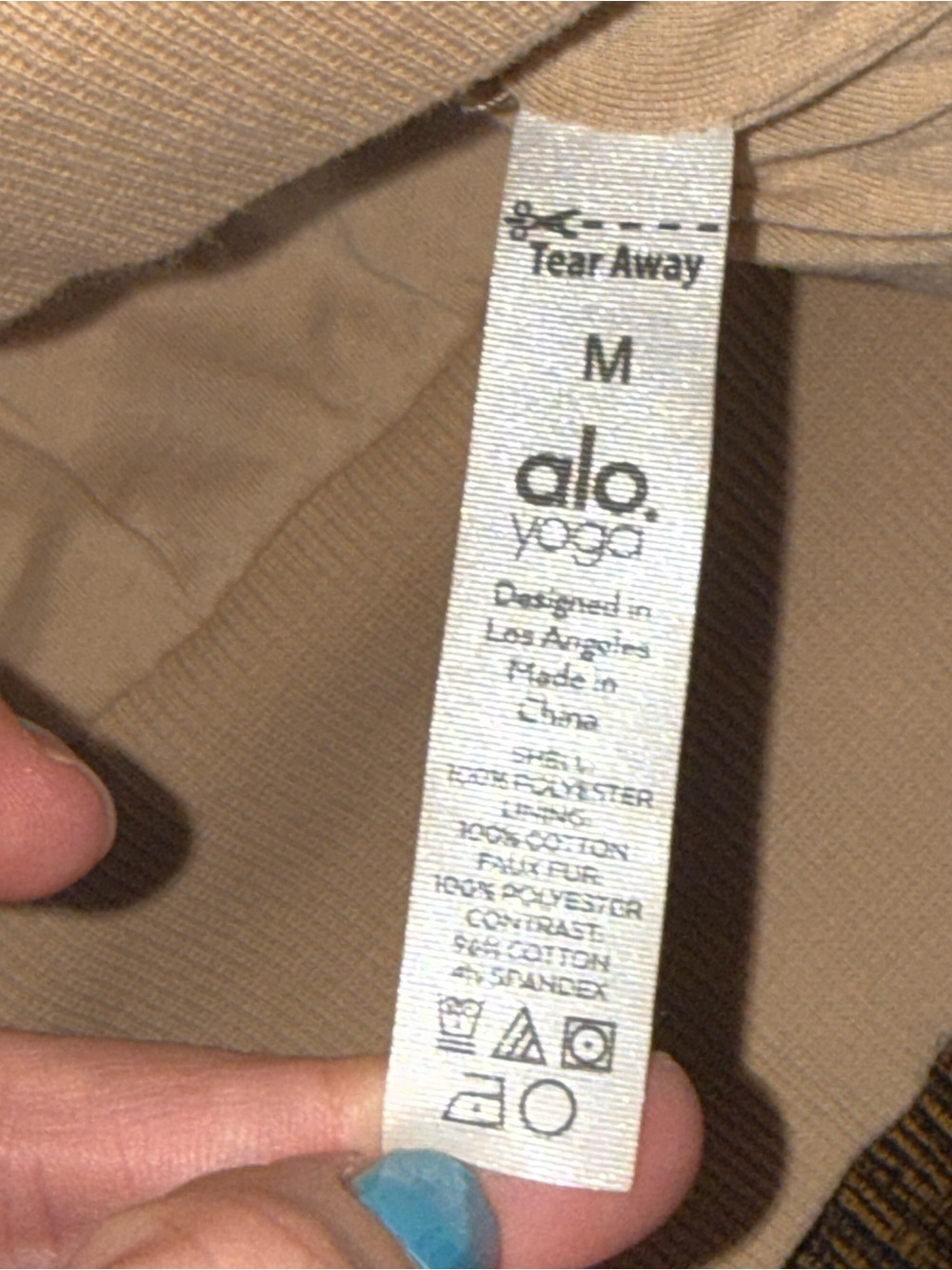 ALO Yoga Streetside Half Zip Hoodie Pullover Sherpa Camel Medium - Picture 15 of 17